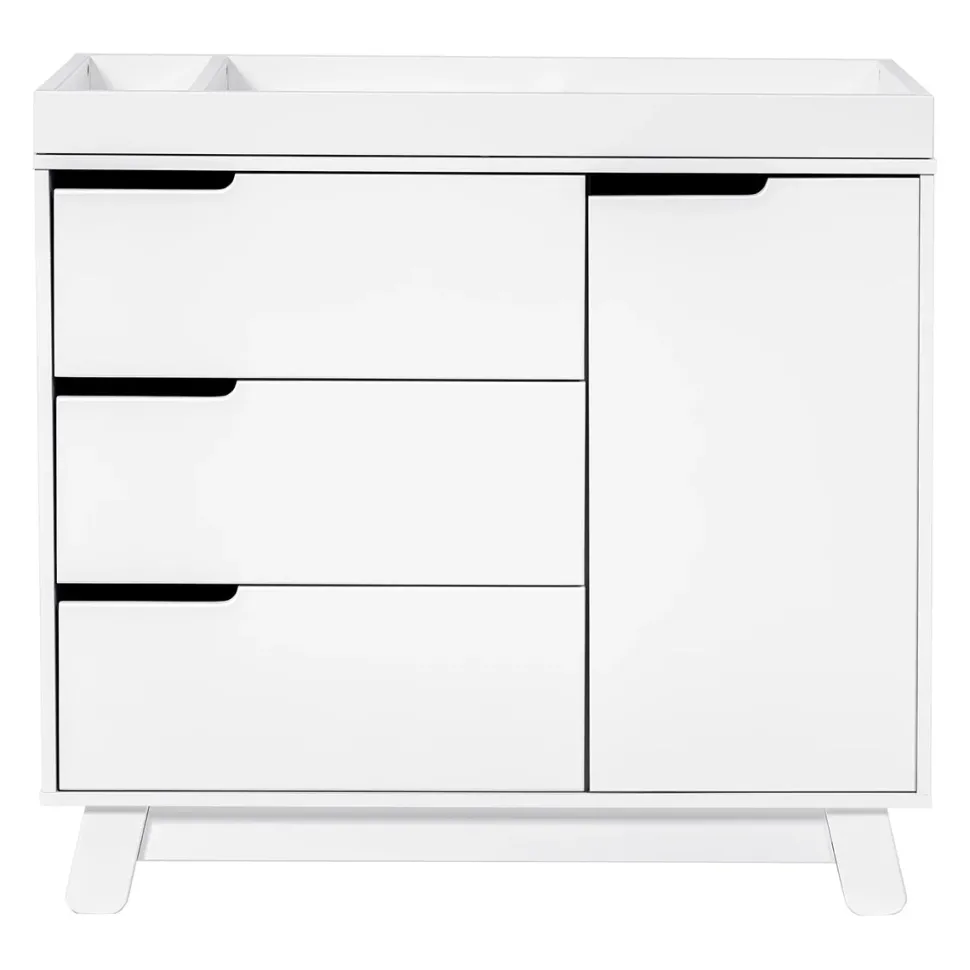 Babyletto Hudson 3-Drawer Changer Dresser, KD w/Removable Changing Tray In White