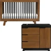 Babyletto Hudson 3-in-1 Convertible Crib + 3-Drawer Changer Dresser Bundle - Natural Walnut / Black