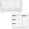 Babyletto Hudson 3-in-1 Convertible Crib + 3-Drawer Changer Dresser Bundle - White