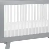 Babyletto Hudson 3-in-1 Convertible Crib with Toddler Bed Conversion Kit - Grey/White