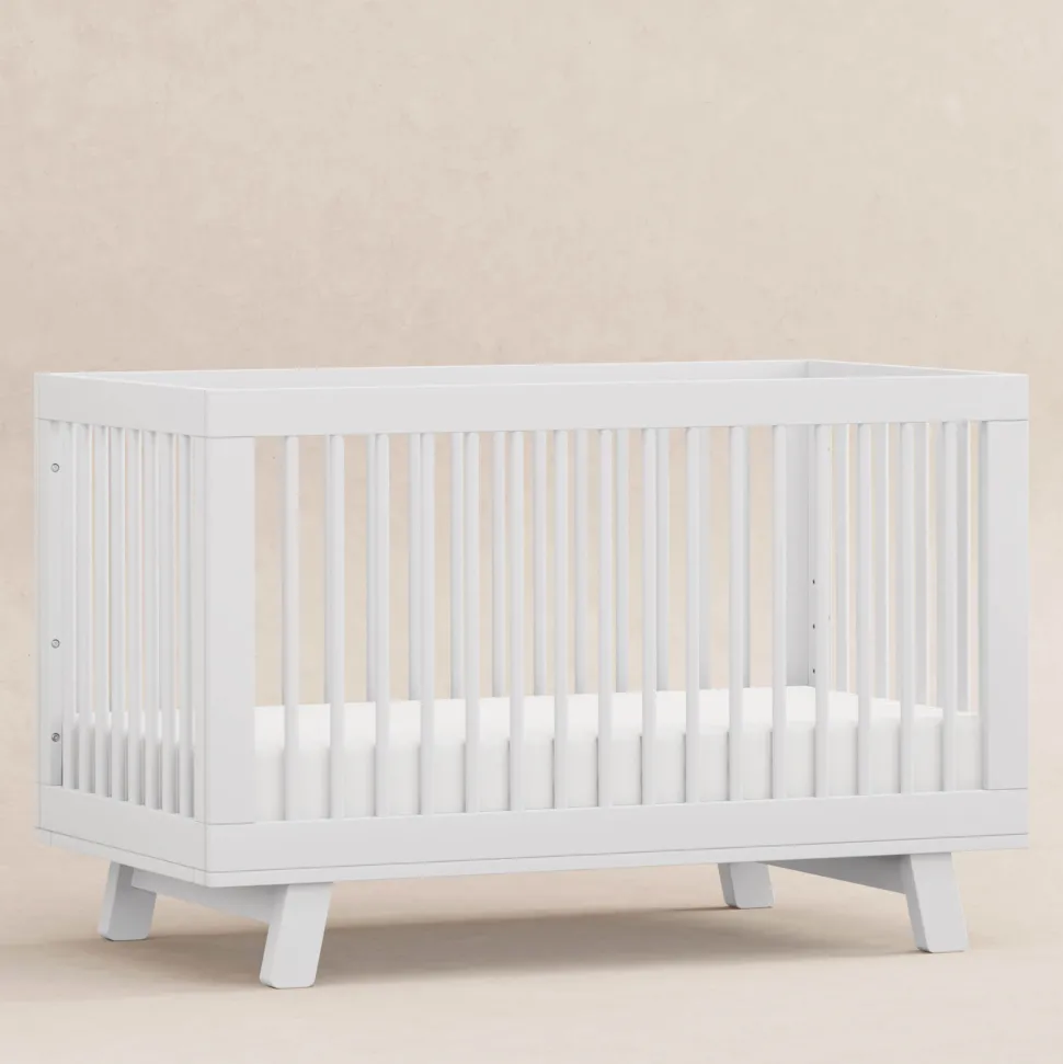 Babyletto Hudson 3-in-1 Convertible Crib with Toddler Bed Conversion Kit - White