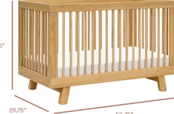 Babyletto Hudson 3-in-1 Convertible Crib with Toddler Bed Conversion Kit - Honey