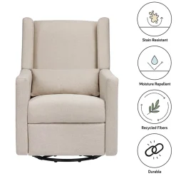Babyletto Kiwi Electronic Glider Recliner w/ USB - Performance Beach Eco-Weave
