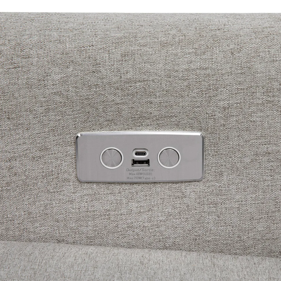 Babyletto Kiwi Electronic Glider Recliner w/ USB - Performance Grey Eco-Weave