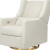 Babyletto Kiwi Electronic Glider Recliner w/ USB - Ivory Boucle w/ Gold Base