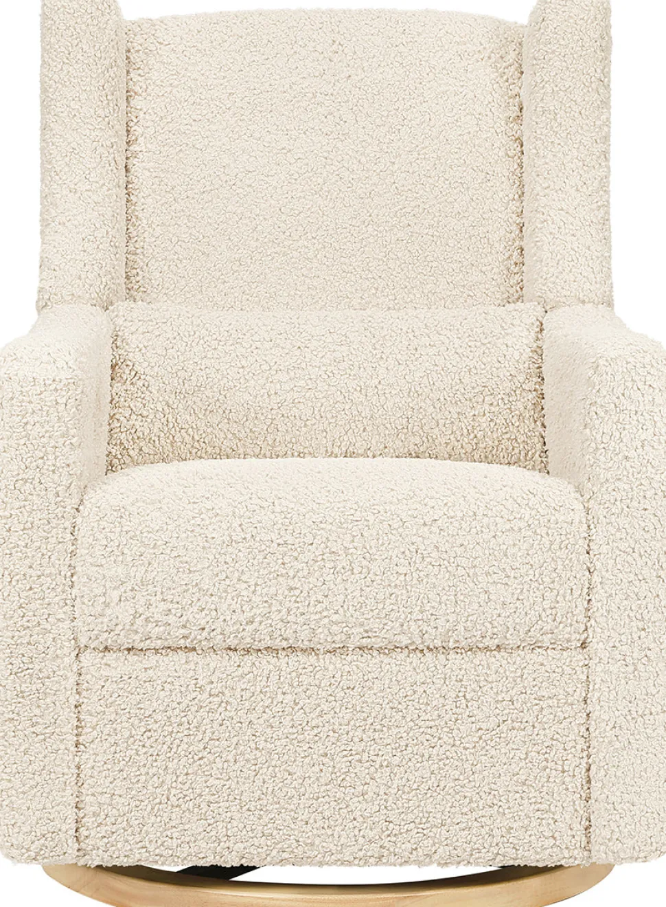 Babyletto Kiwi Electronic Glider Recliner w/ USB - Almond Teddy Loop w/Light Wood Base