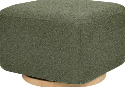 Babyletto Kiwi Gliding Ottoman - Olive Boucle w/ Light Wood Base