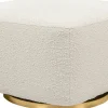 Babyletto Kiwi Gliding Ottoman - Ivory Boucle w/ Gold Base
