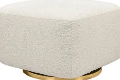 Babyletto Kiwi Gliding Ottoman - Ivory Boucle w/ Gold Base