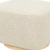 Babyletto Kiwi Gliding Ottoman - Almond Teddy Loop w/ Light Wood Base