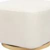 Babyletto Kiwi Gliding Ottoman - Performance Cream Eco-Weave w/ Light Wood Base