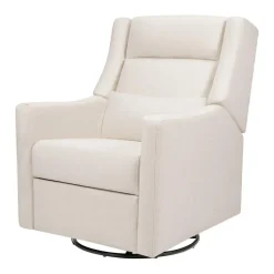 Babyletto Kiwi Plus Electric Recliner Swivel Glider w/ Adjustable Headrest + USB Port - Performance Cream Eco-Weave
