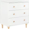 Babyletto Lolly 3-Drawer Changer Dresser, KD with Removable Changing Tray - White Natural