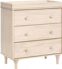 Babyletto Lolly 3-Drawer Changer Dresser, KD w/Removable Changing Tray - Washed Natural