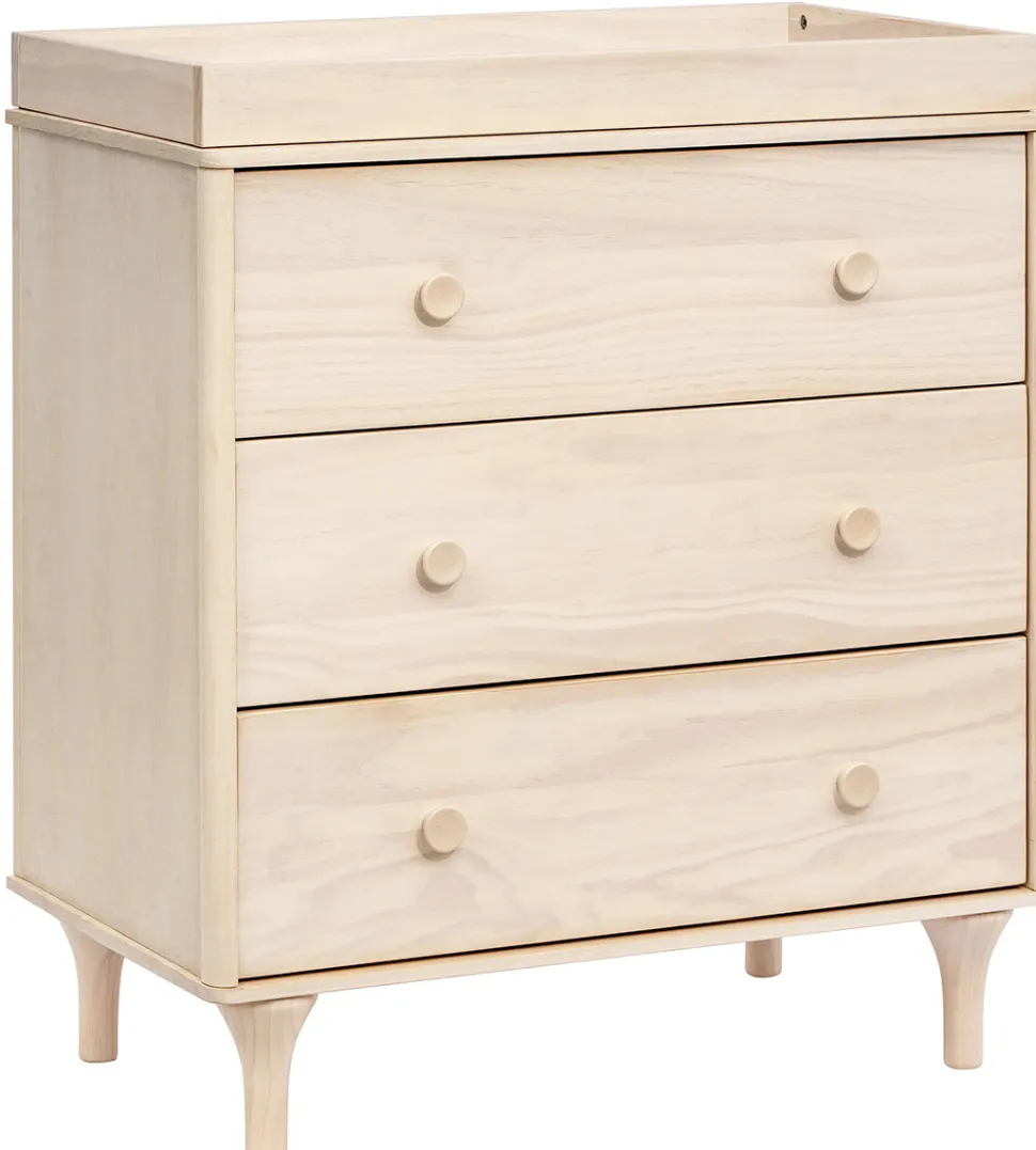 Babyletto Lolly 3-Drawer Changer Dresser, KD w/Removable Changing Tray - Washed Natural