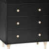 Babyletto Lolly 3-Drawer Changer Dresser, KD with Removable Changing Tray - Black/WashedNatural