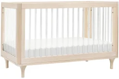 Babyletto Lolly 3-In-1 Convertible Crib with Toddler Bed Conversion Kit - Washed Natural / Acrylic