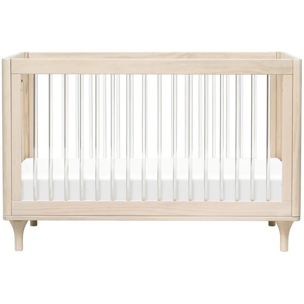Babyletto Lolly 3-In-1 Convertible Crib with Toddler Bed Conversion Kit - Washed Natural / Acrylic
