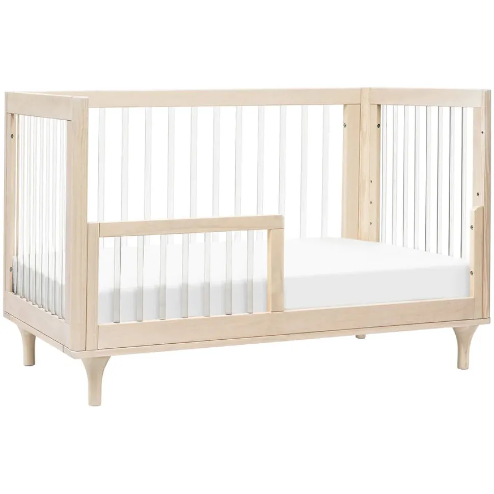Babyletto Lolly 3-In-1 Convertible Crib with Toddler Bed Conversion Kit - Washed Natural / Acrylic