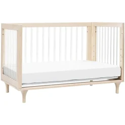 Babyletto Lolly 3-In-1 Convertible Crib with Toddler Bed Conversion Kit - Washed Natural / Acrylic