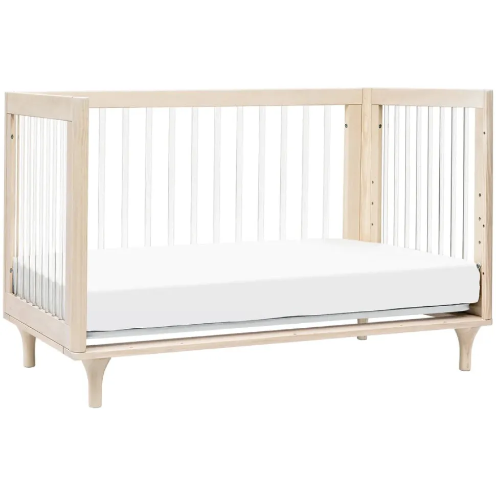 Babyletto Lolly 3-In-1 Convertible Crib with Toddler Bed Conversion Kit - Washed Natural / Acrylic