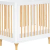 Babyletto Lolly 4-in-1 Convertible Mini Crib w/ Toddler Bed Conversion Kit - White/Natural