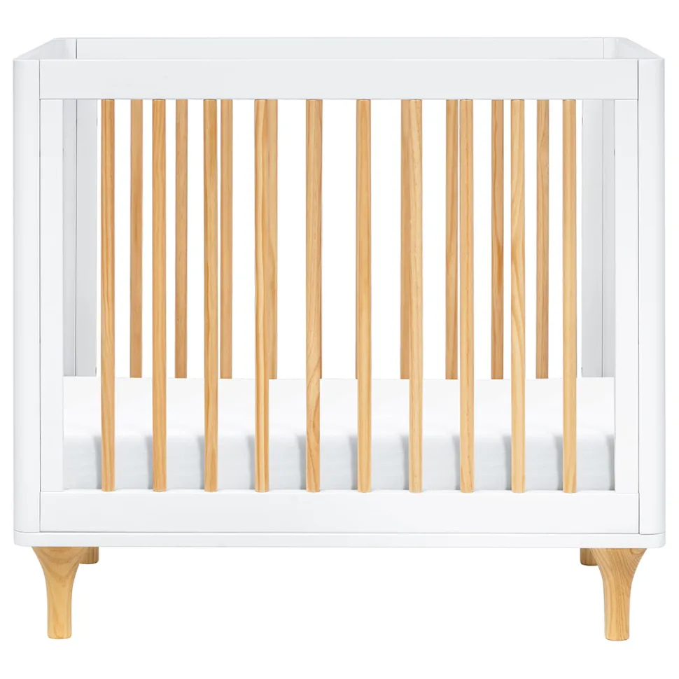 Babyletto Lolly 4-in-1 Convertible Mini Crib w/ Toddler Bed Conversion Kit - White/Natural
