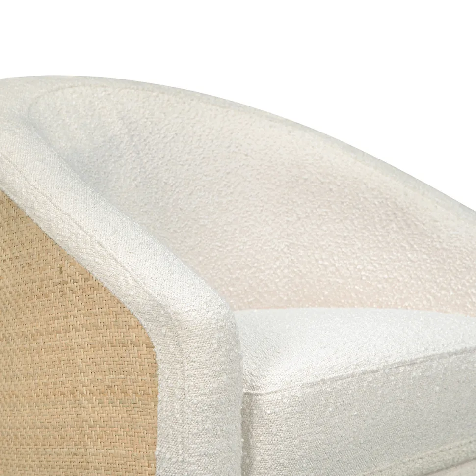 Babyletto Madison Swivel Glider - Ivory Boucle & Cane w/Light Wood Base