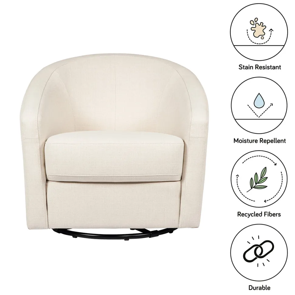 Babyletto Madison Swivel Glider - Performance Natural Eco-Twill