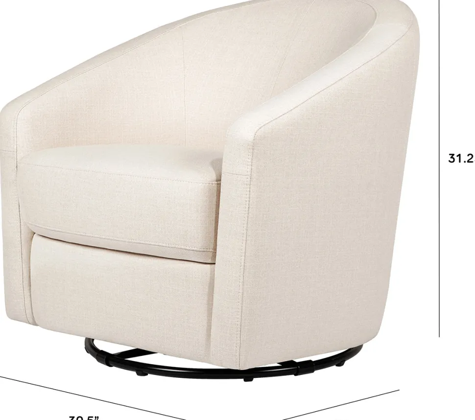 Babyletto Madison Swivel Glider - Performance Natural Eco-Twill