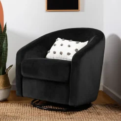 Babyletto Madison Swivel Glider - Black Velvet