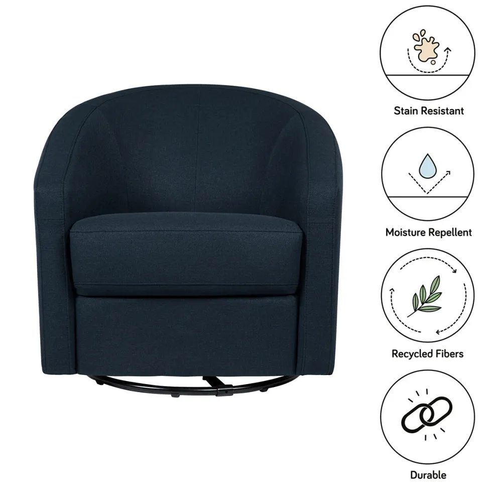 Babyletto Madison Swivel Glider - Performance Navy Eco-Twill