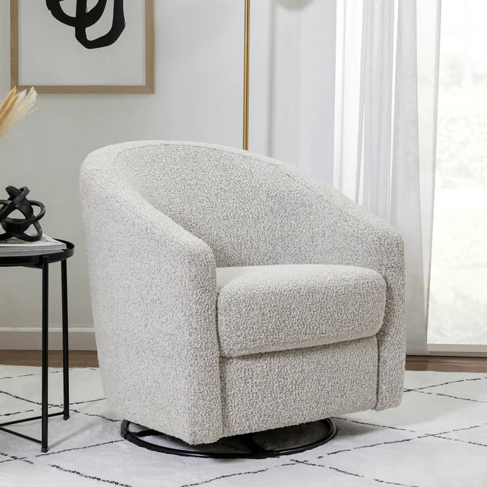 Babyletto Madison Swivel Glider - Black White Boucle