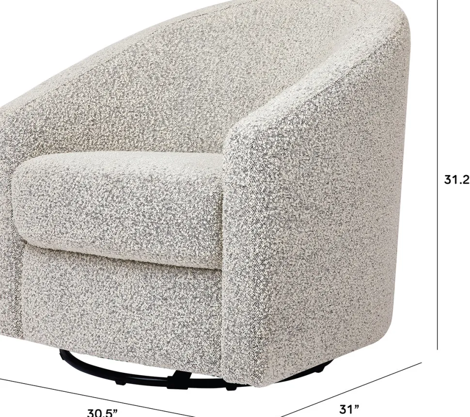 Babyletto Madison Swivel Glider - Black White Boucle