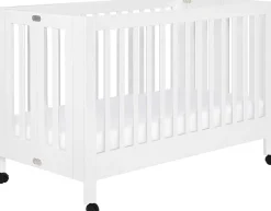 Babyletto Maki Full-Size Portable Folding Crib w/Toddler Bed Conversion Kit - White