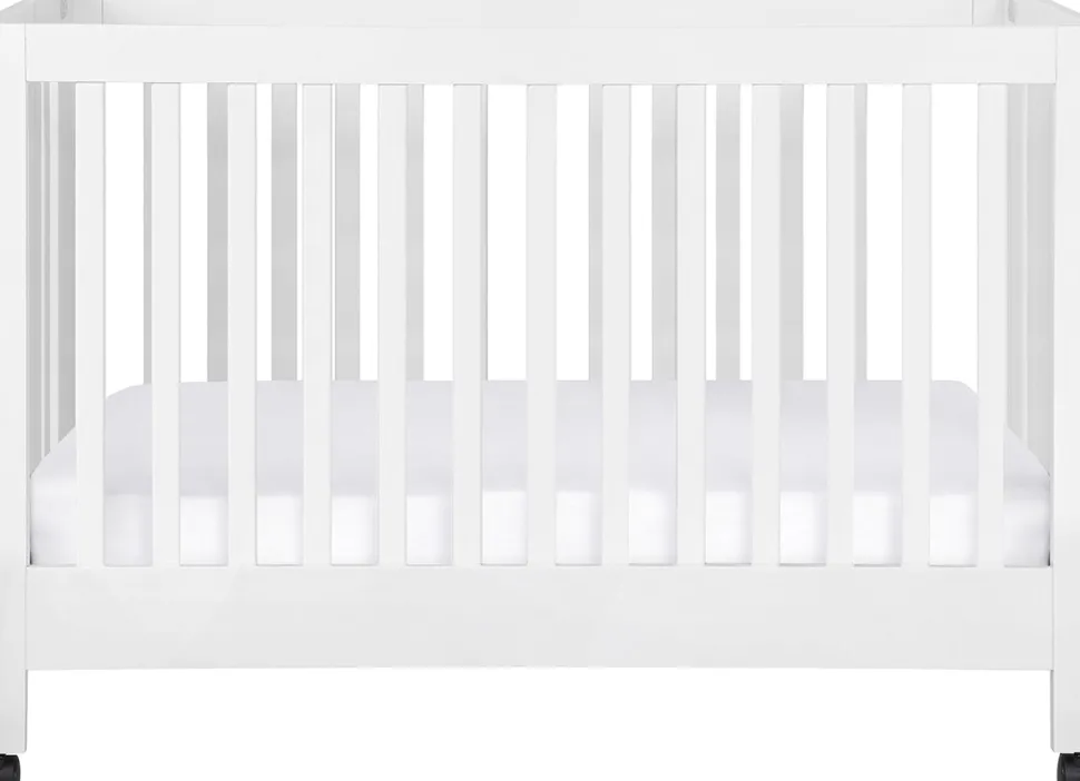 Babyletto Maki Full-Size Portable Folding Crib w/Toddler Bed Conversion Kit - White