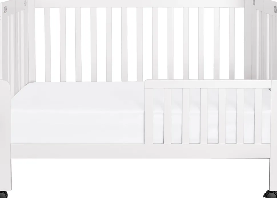 Babyletto Maki Full-Size Portable Folding Crib w/Toddler Bed Conversion Kit - White