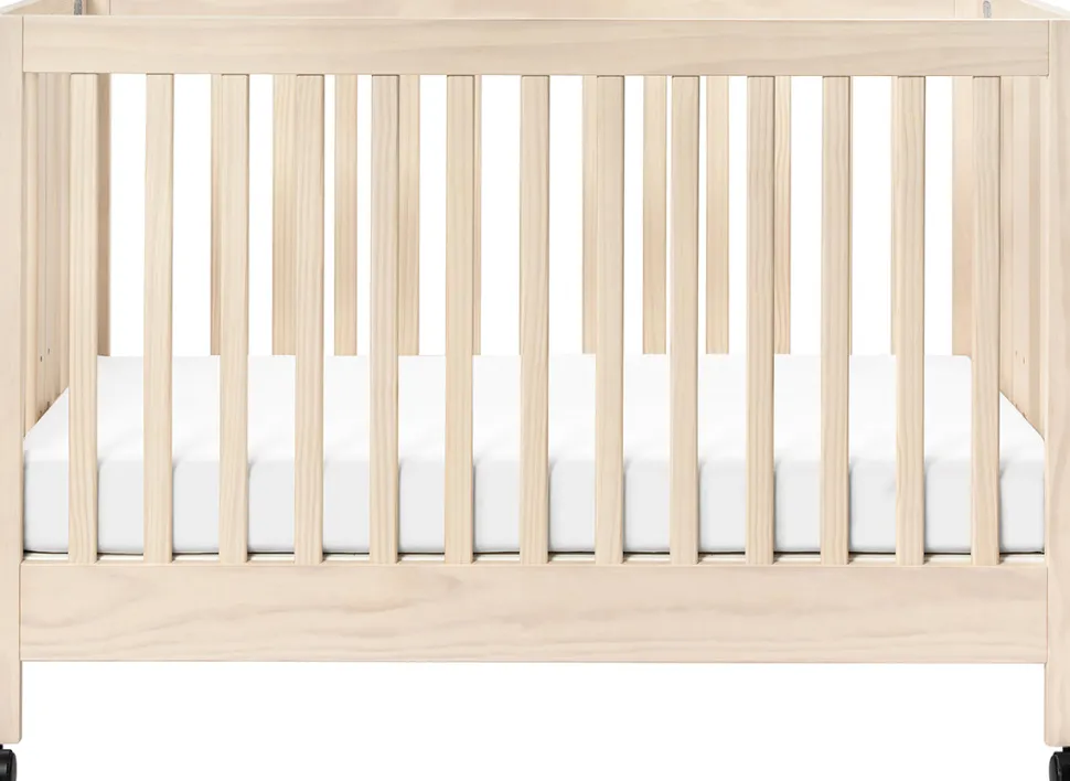 Babyletto Maki Full-Size Portable Folding Crib w/Toddler Bed Conversion Kit - Washed Natural