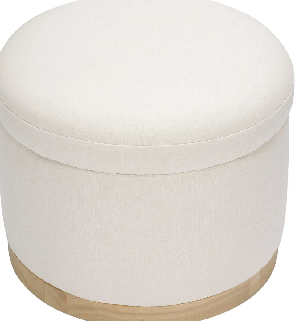 Babyletto Naka Storage Ottoman - Performance Cream Eco-Weave w/ Light Wood Base