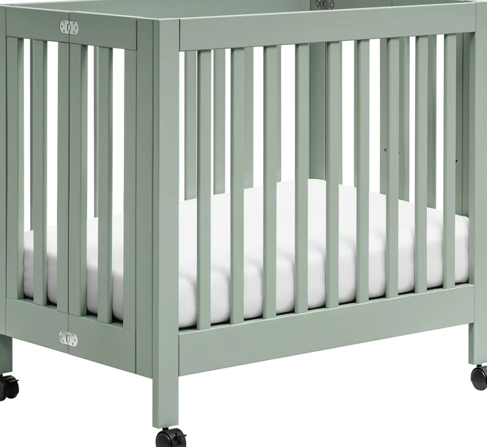 Babyletto Origami Mini Crib - Light Sage