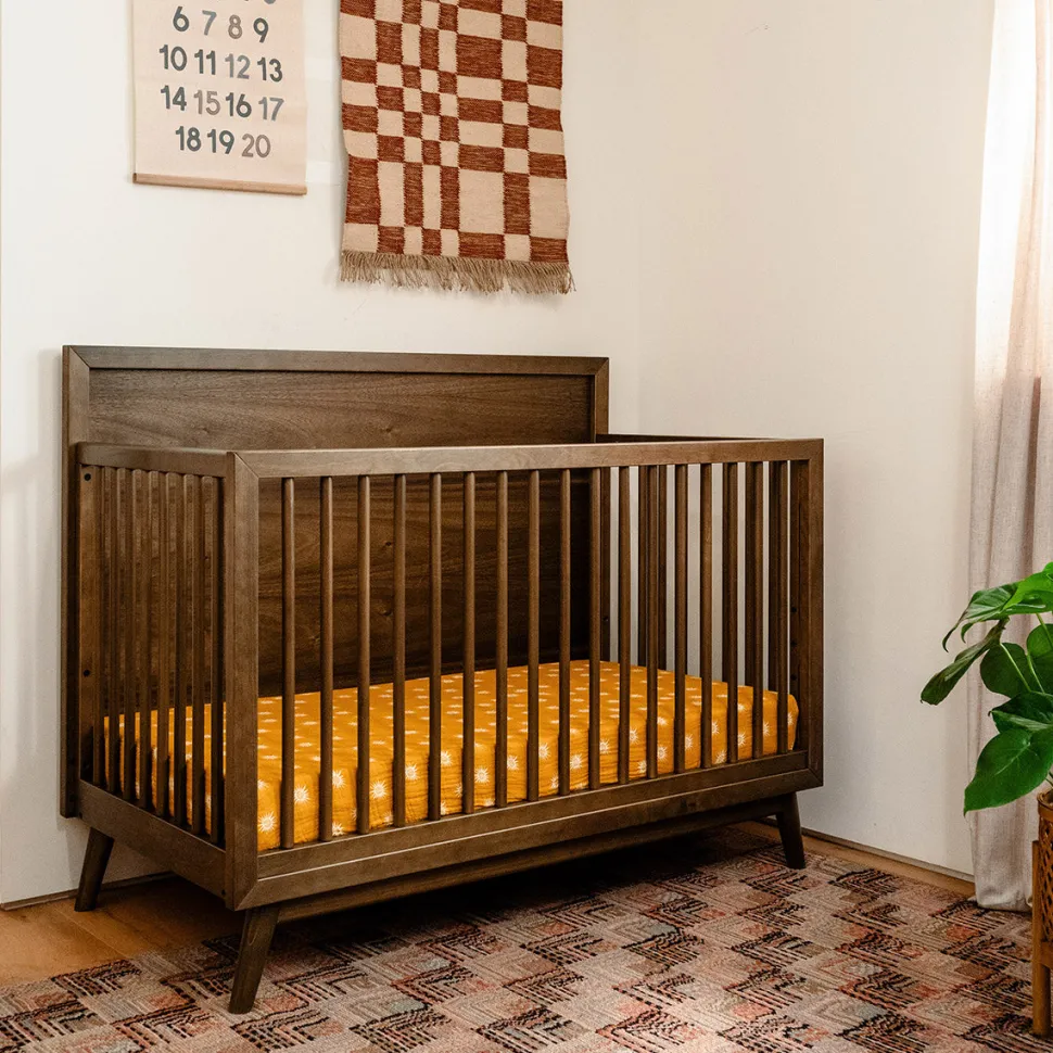 Babyletto Palma 4-in-1 Convertible Crib w/Toddler Bed Conversion Kit - Natural Walnut