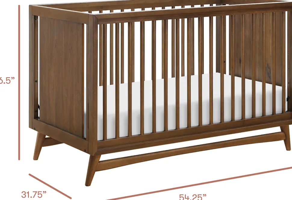 Babyletto Peggy 3-in-1 Convertible Crib w/Toddler Bed Conversion Kit - Natural Walnut