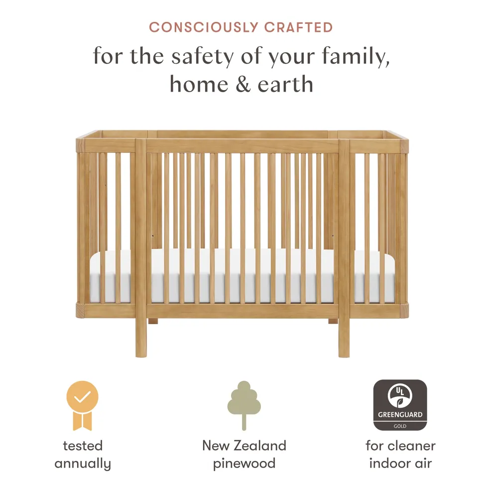 Babyletto Pogo 8-in-1 Convertible Crib w/All-Stages Conversion Kits - Honey