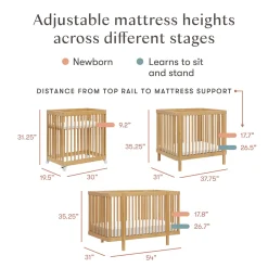 Babyletto Pogo 8-in-1 Convertible Crib w/All-Stages Conversion Kits - Honey