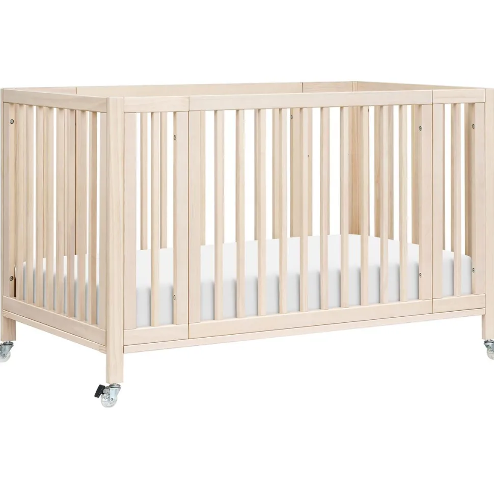 Babyletto Rolli 9-in-1 Convertible All-Stages Crib with Bassinet & Toddler Bed Conversion Kits - Washed Natural