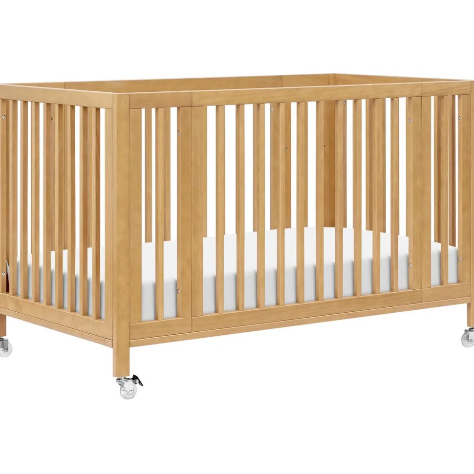 Babyletto Rolli 9-in-1 Convertible All-Stages Crib with Bassinet & Toddler Bed Conversion Kits - Honey