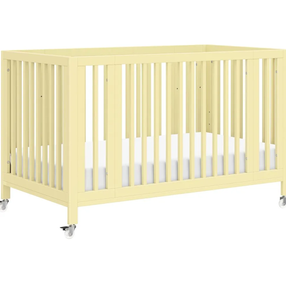 Babyletto Rolli 9-in-1 Convertible All-Stages Crib with Bassinet & Toddler Bed Conversion Kits - Pale Yellow