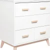 Babyletto Scoot 3-Drawer Changer Dresser w/Removable Changing Tray - White / Washed Natural