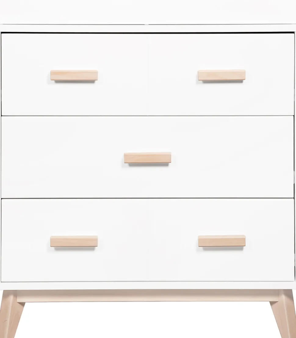 Babyletto Scoot 3-Drawer Changer Dresser w/Removable Changing Tray - White / Washed Natural