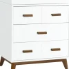 Babyletto Scoot 3-Drawer Changer Dresser w/Removable Changing Tray - White / Natural Walnut